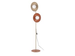 Miniaturka 2 - Lampa podłogowa Slate piaskowo-ceglasta z białymi kloszami