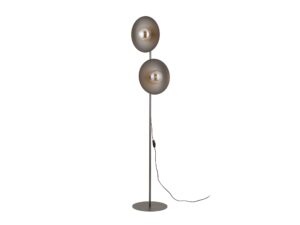 Miniaturka 1 - Lampa podłogowa Slate ciemnobrązowa z bursztynowymi kloszami