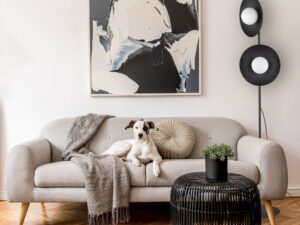 Miniaturka 3 - Lampa podłogowa Slate czarna w aranżacji wnętrza