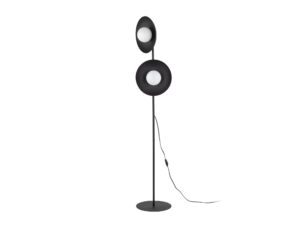 Miniaturka 6 - Lampa podłogowa Slate czarna z dwoma białymi kloszami
