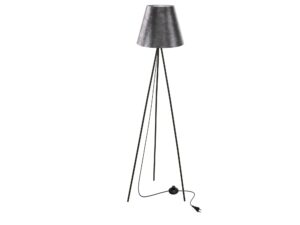 Miniaturka 1 - Lampa podłogowa Serada czarna podstawa i srebrny abażur