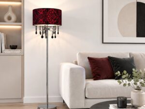 Miniaturka 1 - Lampa podłogowa Seromio obok jasnej sofy w aranżacji salonu