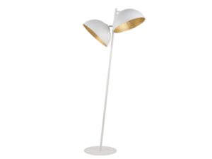 Miniaturka 1 - Lampa podłogowa Sfera biało-złota z podstawą i dwoma kopułowymi kloszami