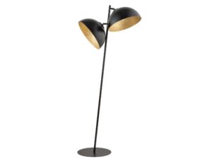 Miniaturka 3 - Lampa podłogowa Sfera czarno-złota, dwa klosze na wysokiej podstawie