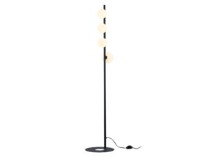 Miniaturka 2 - Lampa podłogowa Taida czarna z czterema świecącymi szklanymi kulami