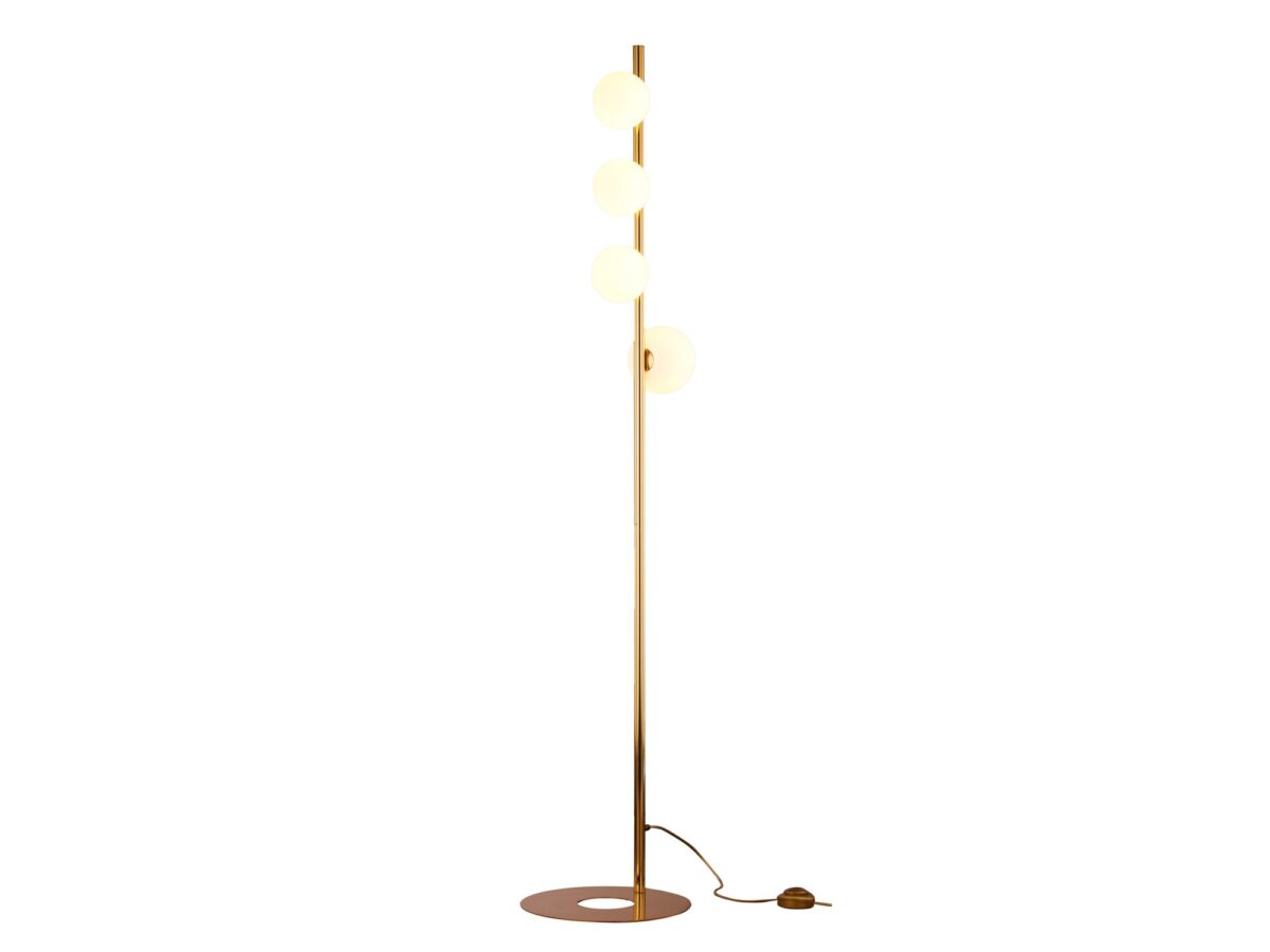 Lampa podłogowa Taida z 4 szklanymi kulami