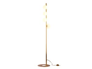 Miniaturka 5 - Lampa podłogowa Taida złota z czterema świecącymi szklanymi kulami