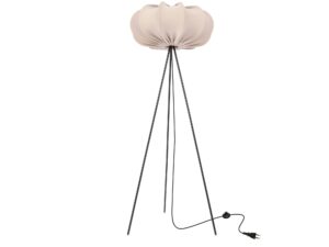 Miniaturka 1 - Lampa podłogowa Ulidino z beżowym abażurem frappe na białym tle