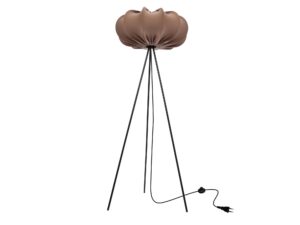 Miniaturka 2 - Lampa podłogowa Ulidino z brązowym abażurem mokka na białym tle