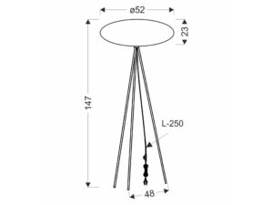 Miniaturka 3 - Lampa podłogowa Ulidino 147 cm – rysunek wymiarowy