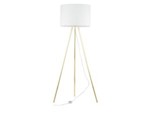 Miniaturka 1 - Lampa podłogowa Umberto biała i złota na białym tle