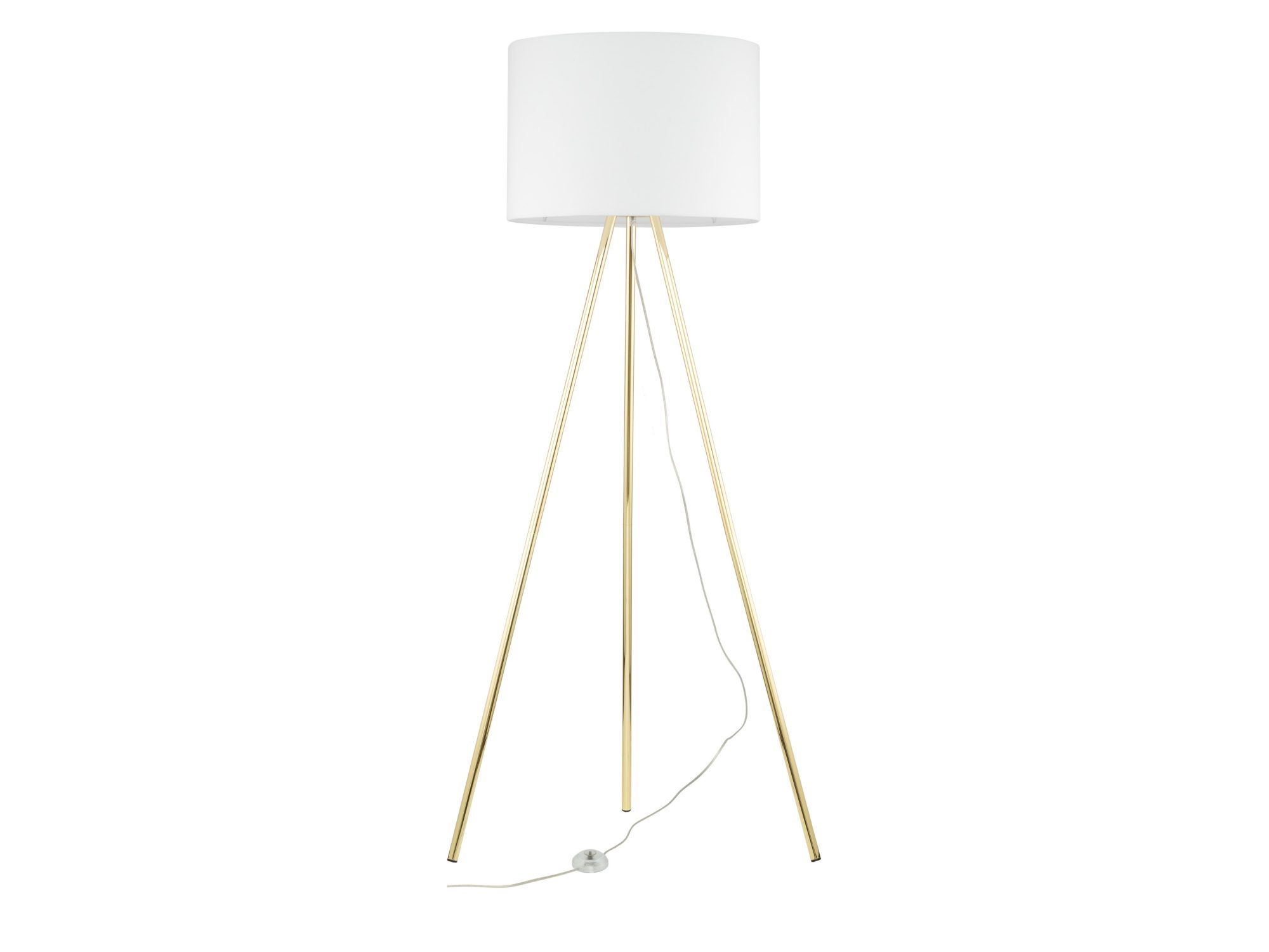 Lampa podłogowa Umberto biała i złota na białym tle