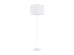Miniaturka 1 - Lampa podłogowa Umberto z białym abażurem i złotym stelażem