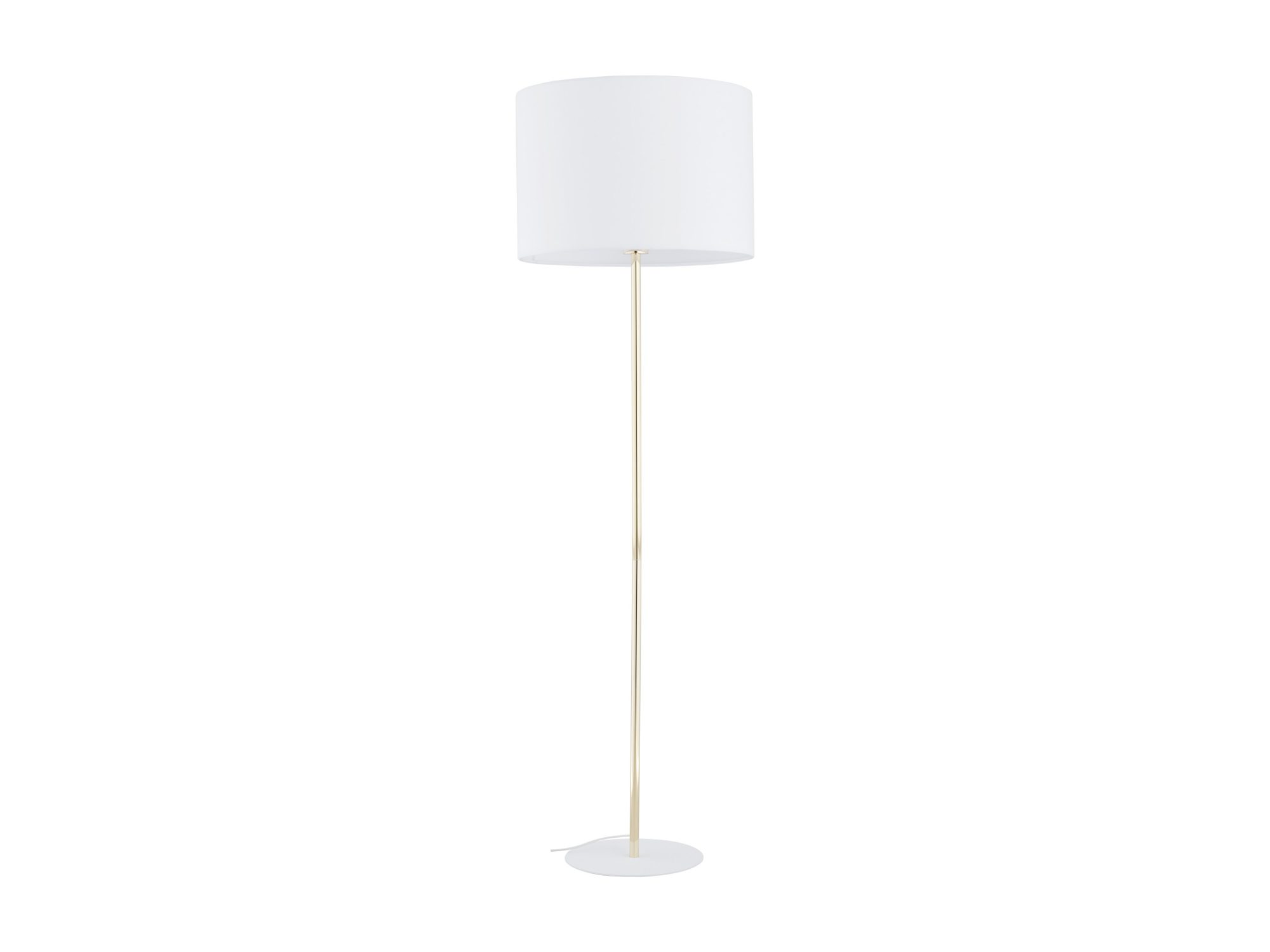Lampa podłogowa Umberto z białym abażurem i złotym stelażem