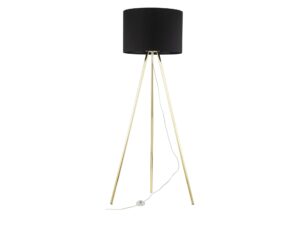 Miniaturka 4 - Lampa podłogowa Umberto w czerni i złocie na białym tle