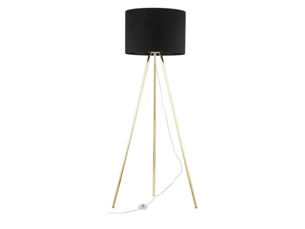 Lampa podłogowa Umberto w czerni i złocie na białym tle