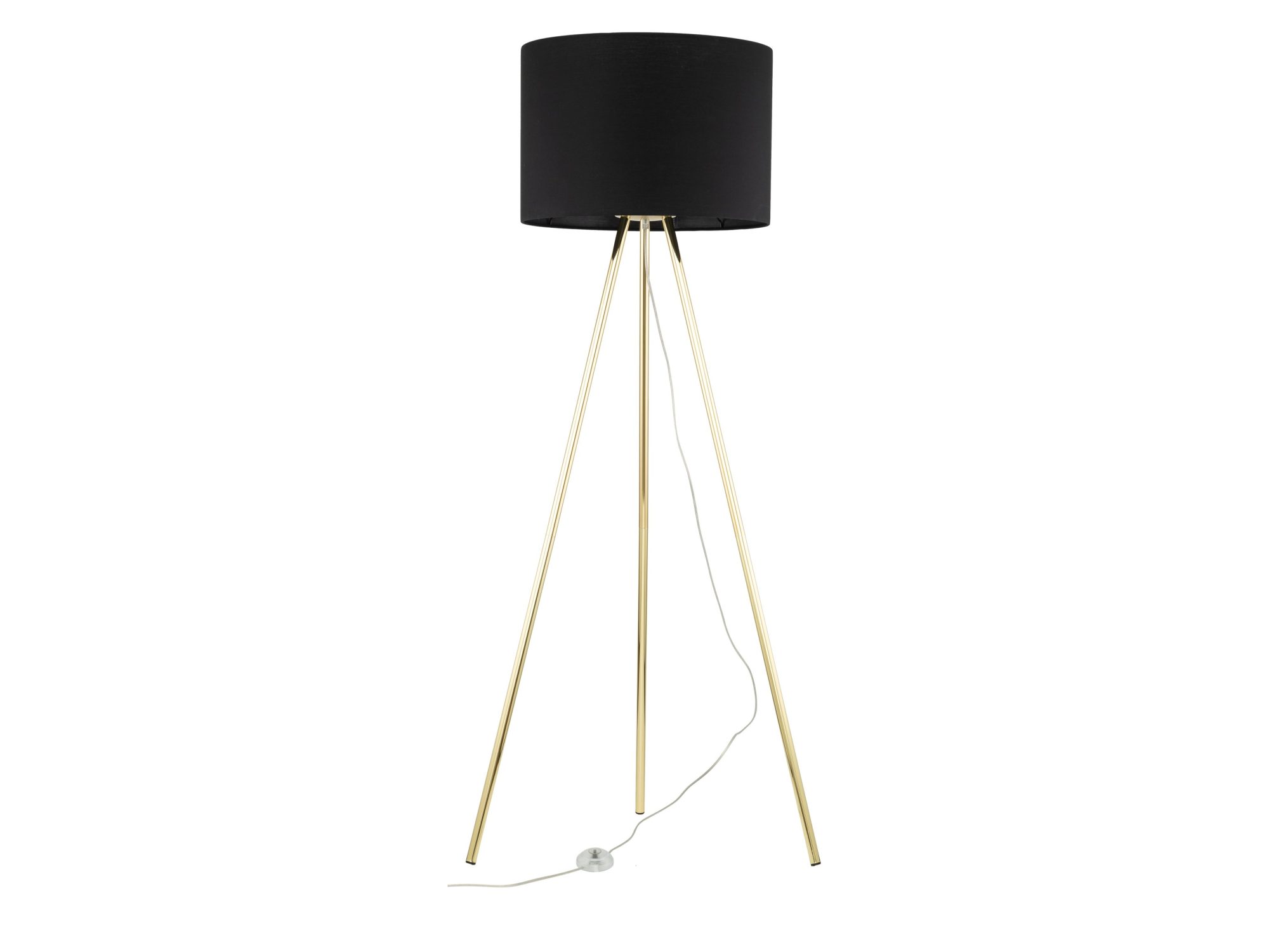 Lampa podłogowa Umberto w czerni i złocie na białym tle