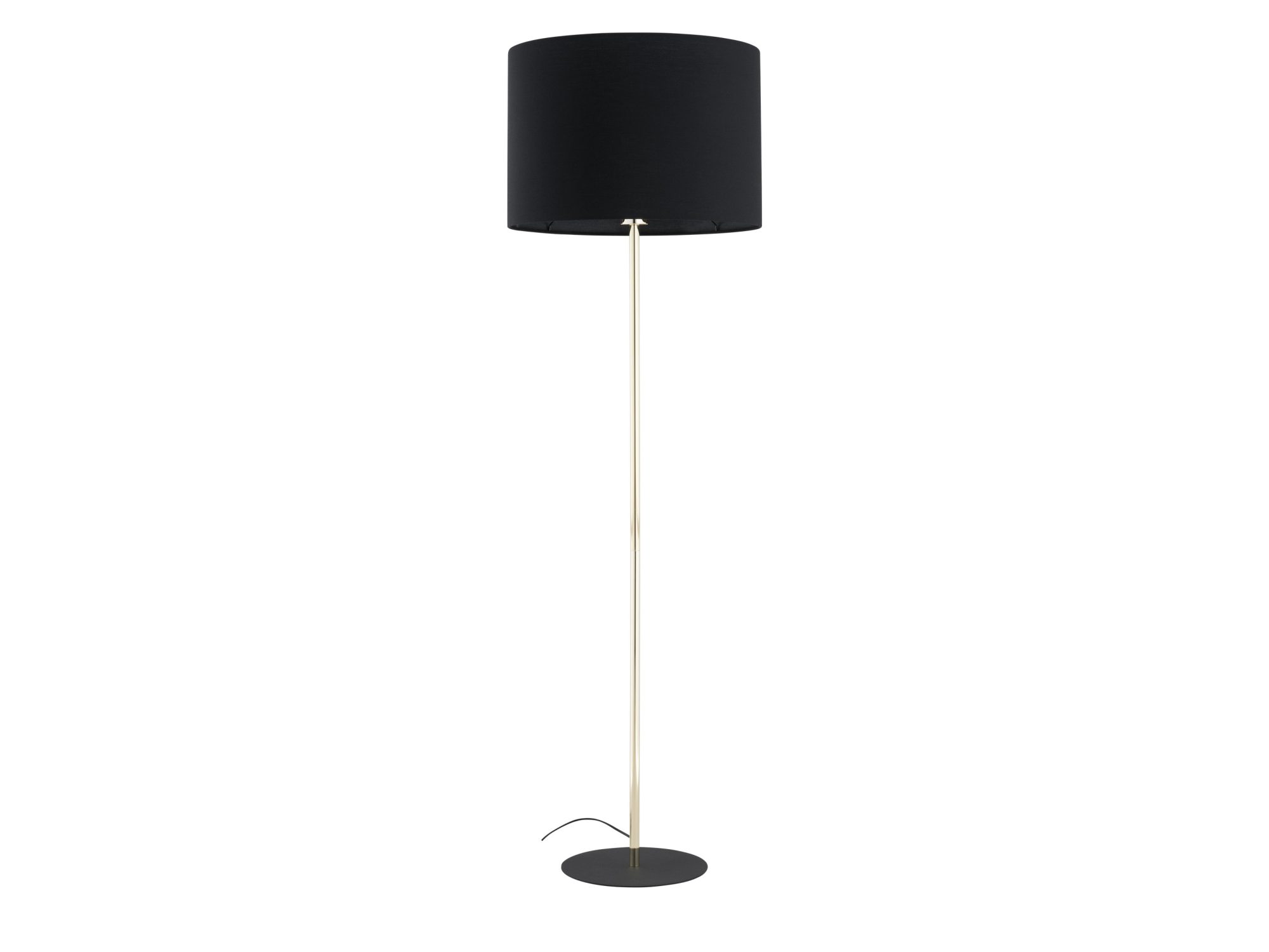 Lampa podłogowa Umberto z czarnym abażurem i złotym stelażem