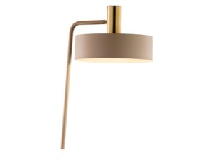 Miniaturka 2 - Lampa podłogowa Vitrum Gold koło z ciepłobeżowym kloszem podświetlonym od spodu