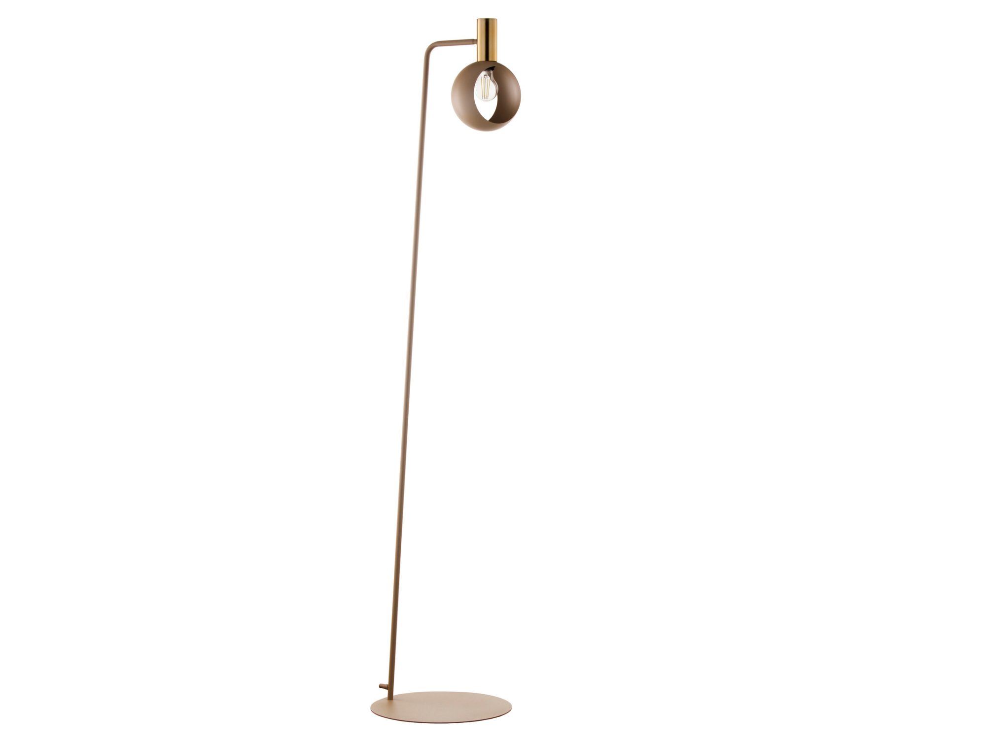 Lampa podłogowa Vitrum Gold Oczko w kolorze ciepły beż z okrągłym otwartym kloszem