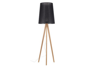 Miniaturka 4 - Lampa podłogowa Walz z czarnym abażurem na drewnianym trójnogu – packshot