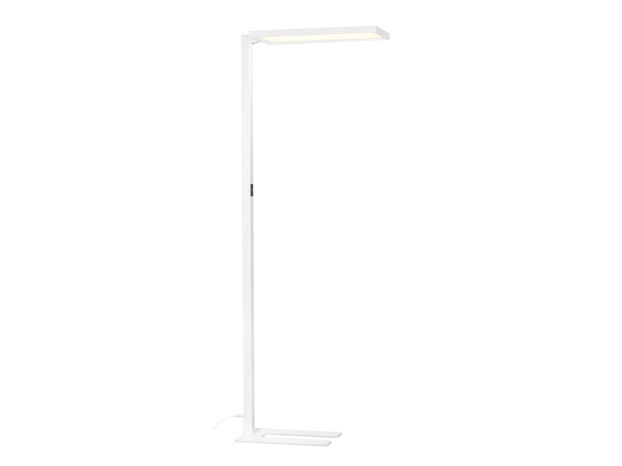 Biała lampa podłogowa Worklight LED 195 cm na białym tle