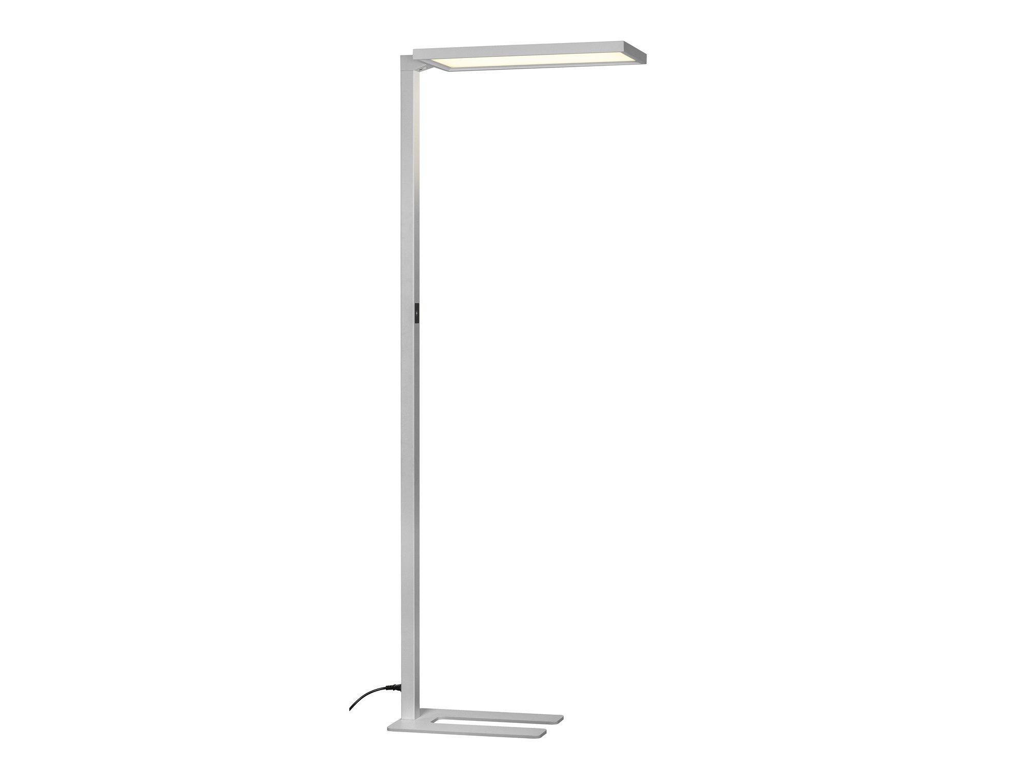 Srebrna lampa podłogowa Worklight LED 195 cm na białym tle