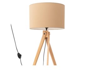 Miniaturka 10 - Lampa podłogowa Elaria z drewnem taupe – packshot