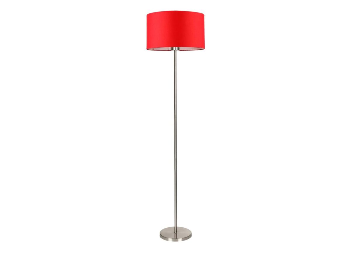 Lampa podłogowa Zenatino z czerwonym abażurem 153 cm