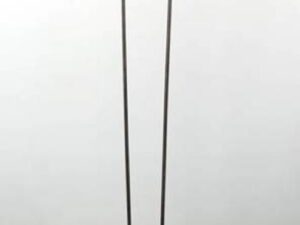 Miniaturka 1 - Dwupunktowa lampa podłogowa Zenava z wygiętymi stalowymi ramionami i szklanymi kloszami