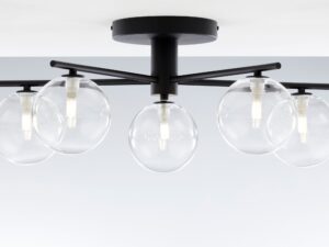 Miniaturka 6 - Lampa sufitowa Prato z przezroczystymi kloszami widziana od dołu