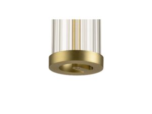 Miniaturka 4 - Detal mosiężnego wykończenia i szklanego klosza lampy Quimera