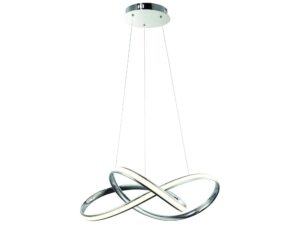 Miniaturka 9 - Lampa wisząca Revodino chrom LED 36 W – splecione obręcze na linkach