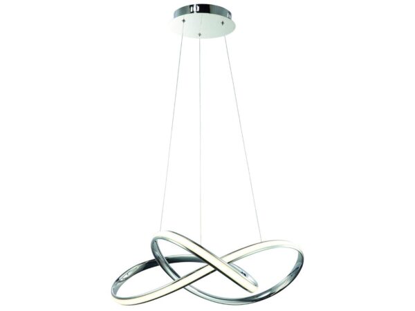 Lampa wisząca Revodino chrom LED 36 W – splecione obręcze na linkach