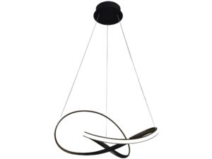 Miniaturka 1 - Lampa wisząca Revodino czarna LED 36 W – dwie przeplatane obręcze