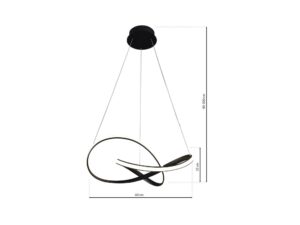 Miniaturka 7 - Lampa Revodino czarna – schemat wymiarów
