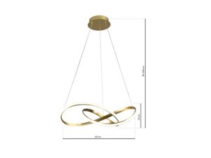 Miniaturka 8 - Lampa Revodino złota – schemat wymiarowy