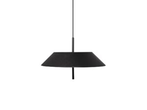 Miniaturka 5 - Czarna lampa SAKOSI B – boczny widok tekstylnego abażuru