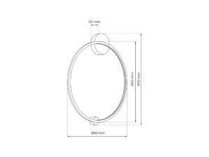 Miniaturka 9 - Rysunek wymiarowy lampy pierścieniowej Emadena 46 W, szerokość 80 cm i wysokość 87 cm