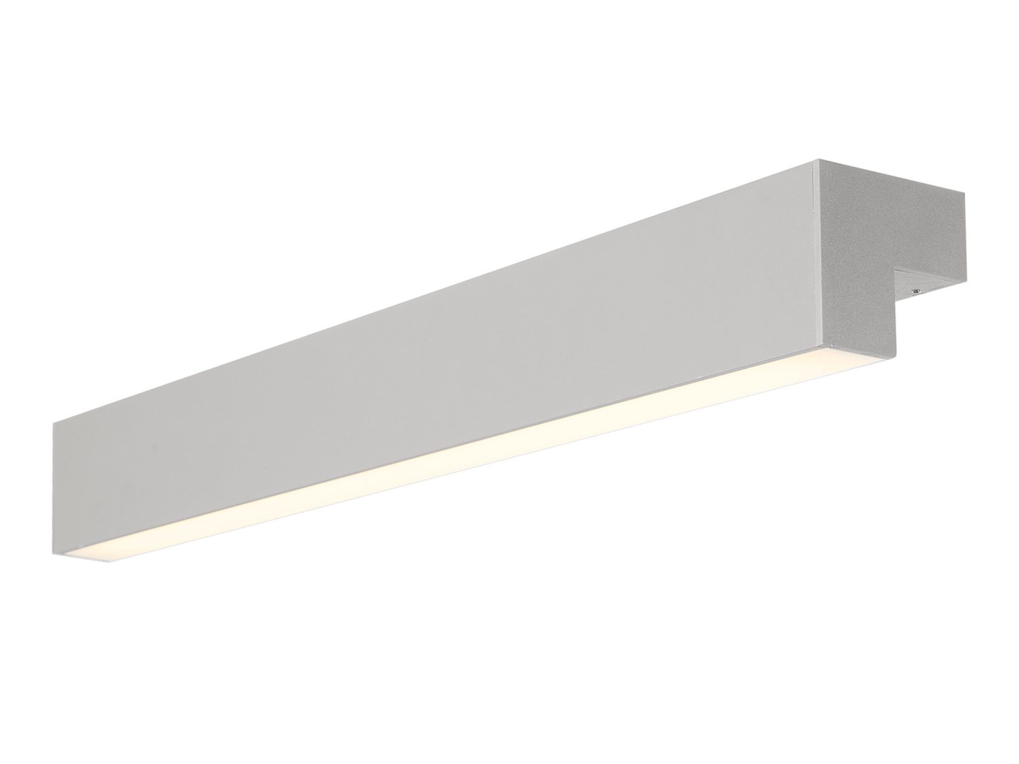 Srebrna lampa ścienno-sufitowa LED na białym tle