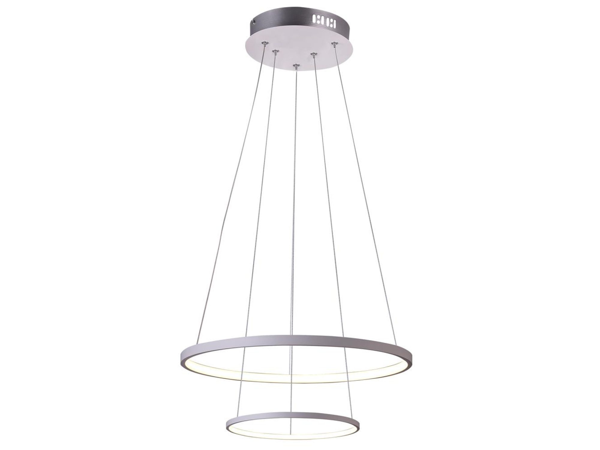 Biała podwójna lampa Selavona z dwoma ringami LED.