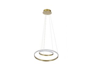 Miniaturka 2 - Złota lampa wisząca Selavona z dwoma ringami LED różnej wielkości.