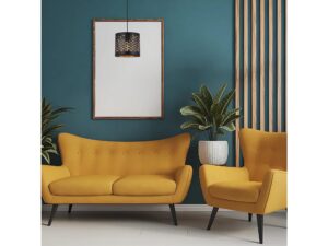 Miniaturka 1 - Lampa wisząca Seloda 1 × E27 30 cm czarno-złota – zdjęcie 2
