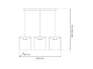Miniaturka 2 - Lampa wisząca Seloda 3 × E27 64 cm czarno-złota – zdjęcie 3