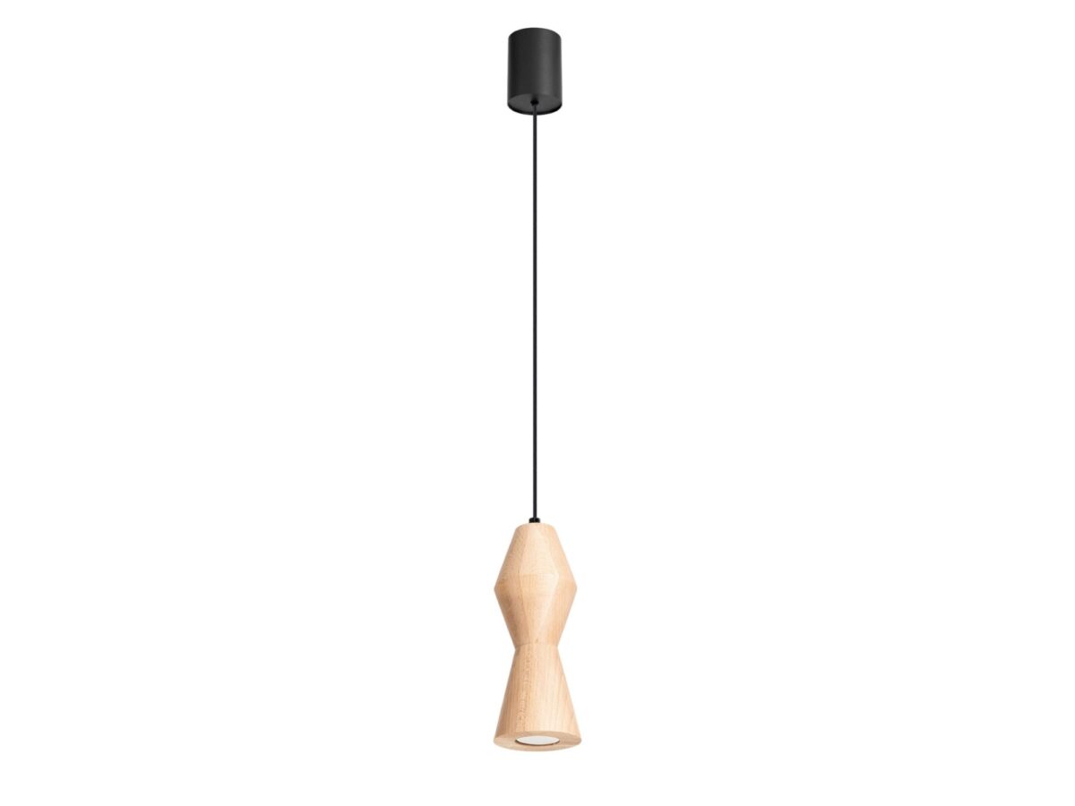 Lampa wisząca drewniana Selviora 10 cm naturalna