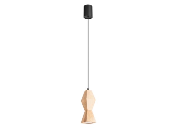 Lampa wisząca drewniana Selviora 8 cm naturalna
