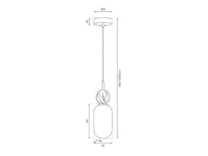 Miniaturka 4 - Lampa Silasia jednopunktowa rysunek techniczny z wymiarami