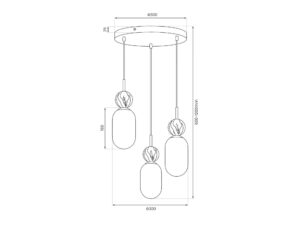 Miniaturka 4 - Lampa wisząca Silasia okrągła rysunek z podsufitką 30 cm