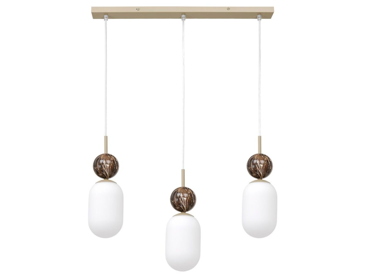 Lampa wisząca Silasia 3-punktowa na listwie 60 cm taupe
