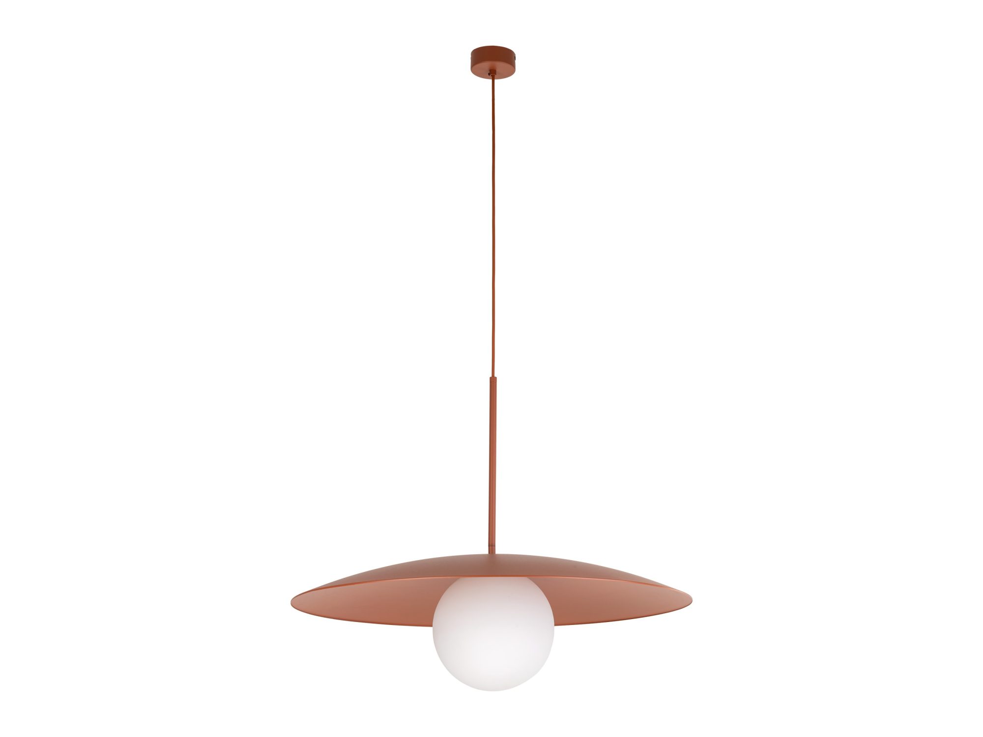 Lampa Slate ceglasta z mlecznym szklanym kloszem, widok produktu